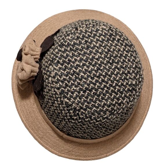 Toffee Apple tweed like fedora hat side flower OS - Picture 10 of 12